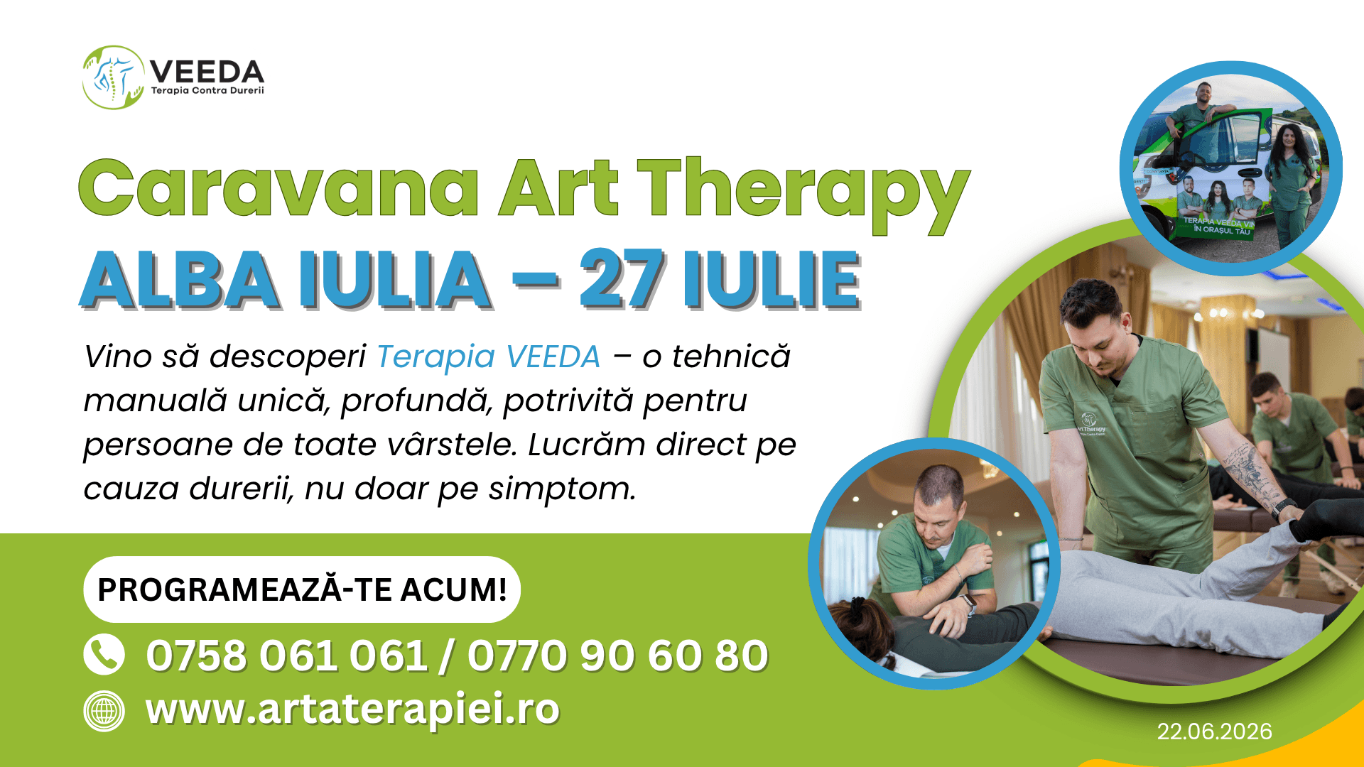 Caravana Art Therapy revine în Alba Iulia pe 27 iulie – descoperă Terapia VEEDA