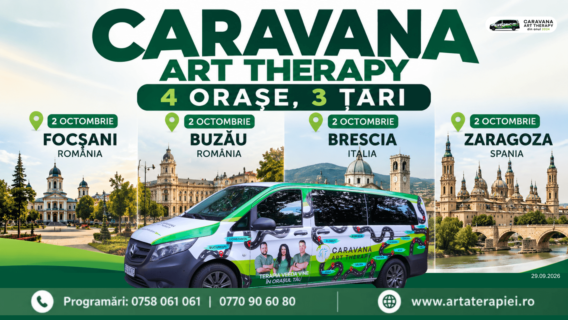 Caravana Art Therapy, pe 2 octombrie: patru orașe, trei țări, aceeași misiune