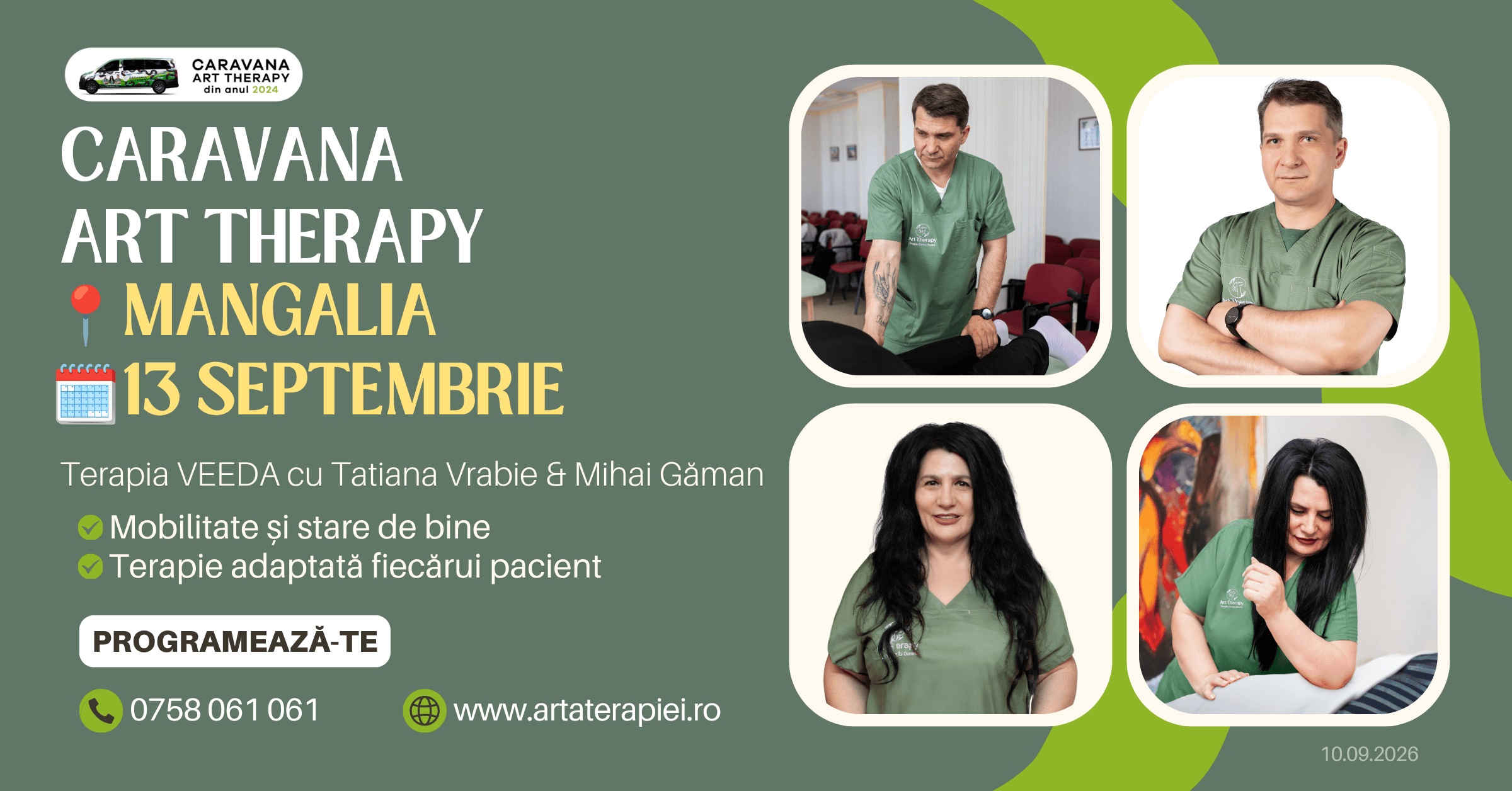 Mangalia, 13 septembrie: Tatiana Vrabie și Mihai Gaman vin personal cu Terapia VEEDA