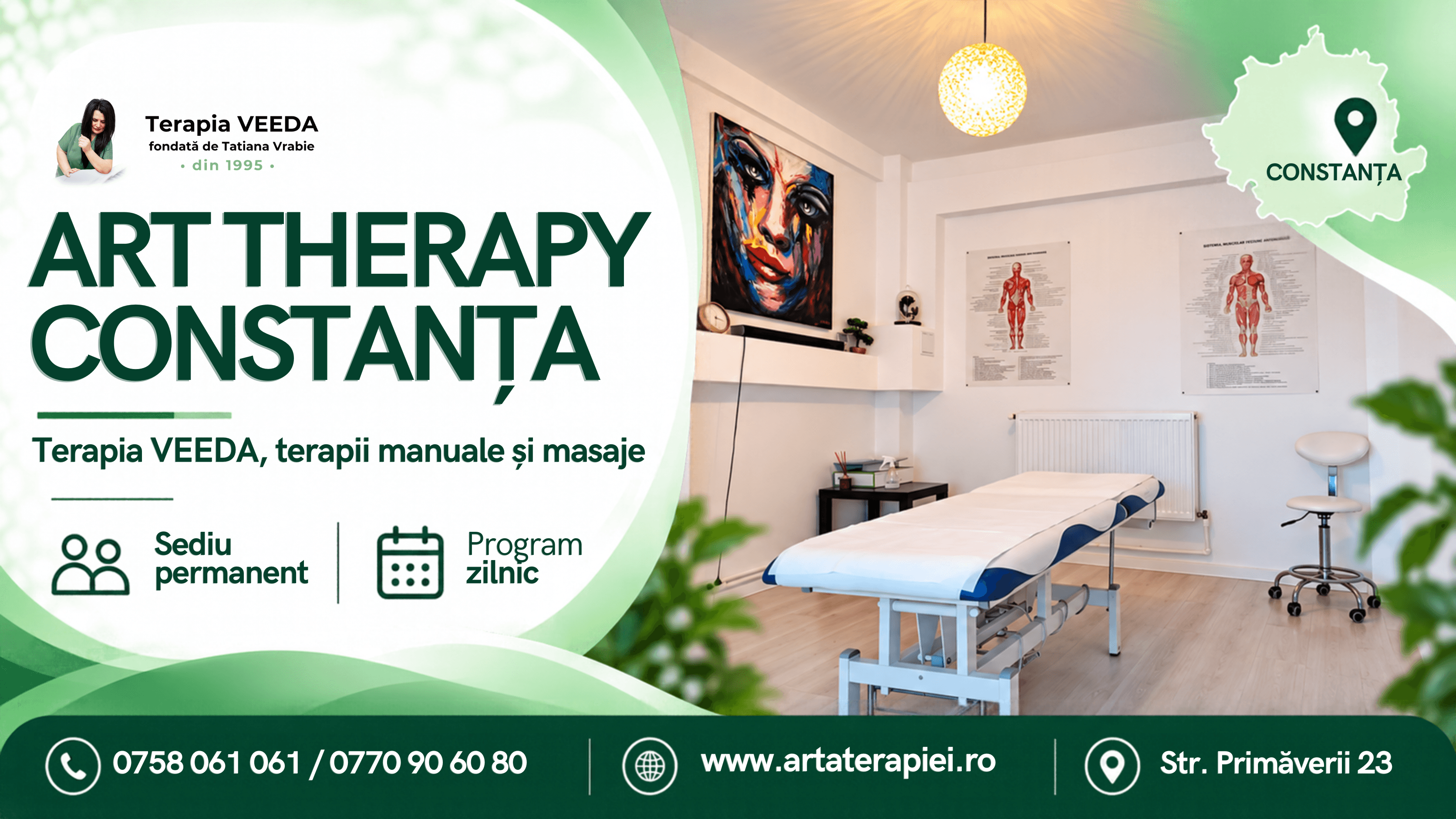 Art Therapy Constanța – Terapia VEEDA, terapii manuale și masaje, într-un sediu permanent