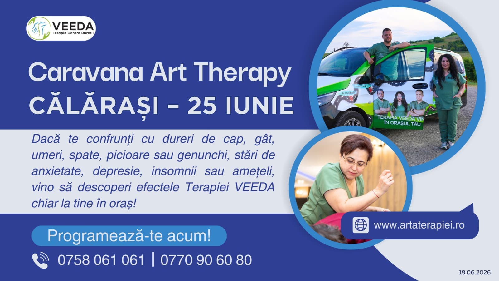 Caravana Art Therapy ajunge la Călărași pe 25 iunie – VEEDA aduce terapia mai aproape de oameni