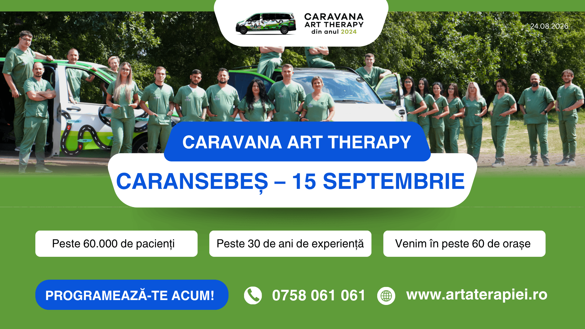 Caravana Art Therapy revine la Caransebeș pe 15 septembrie. Nu mai face tu drumul lung – venim noi mai aproape