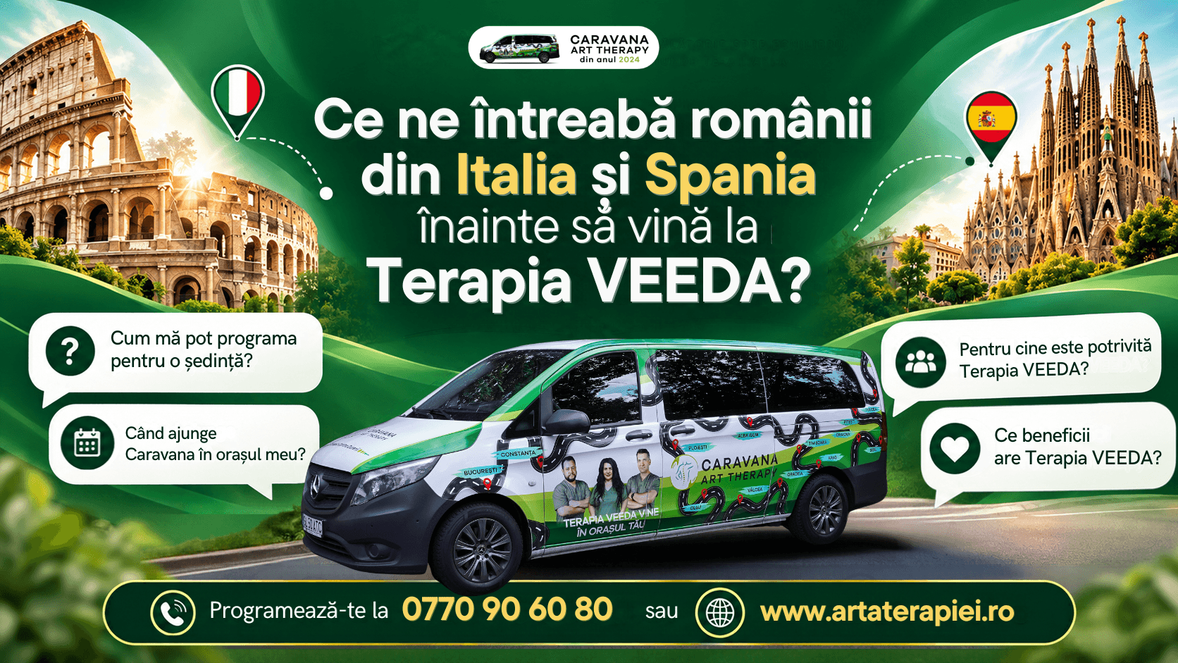 Ce ne întreabă românii din Italia și Spania înainte să vină la Terapia VEEDA?