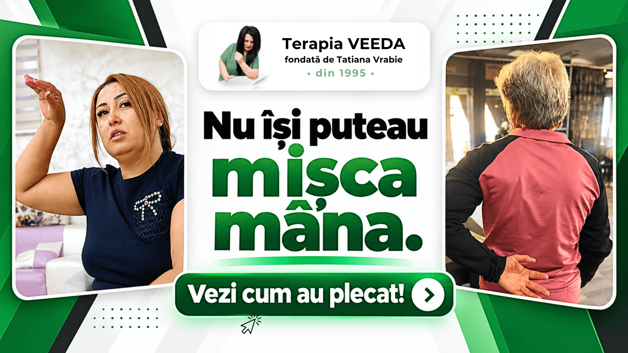 Două paciente, aceeași problemă: nu își puteau ridica mâna și abia o puteau duce la spate