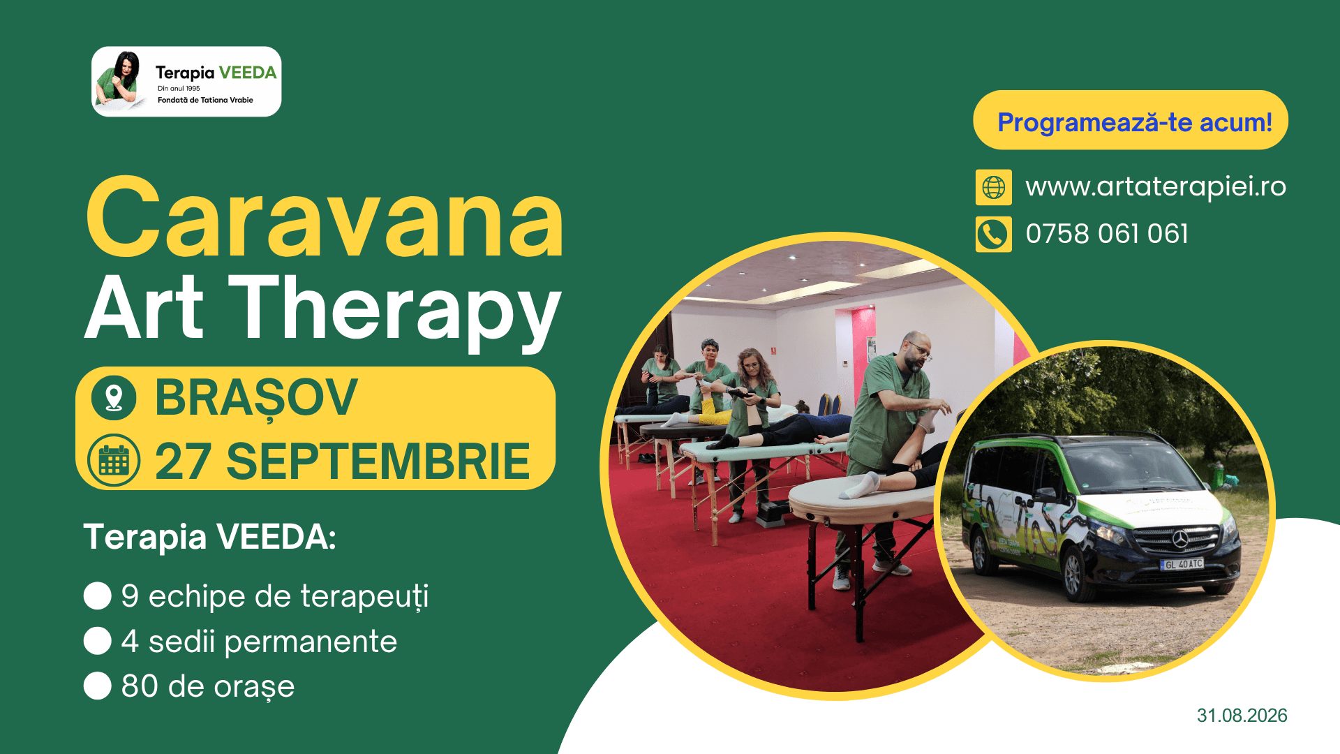 Caravana Art Therapy ajunge în Brașov pe 27 septembrie. Terapia VEEDA, pentru durere, blocaje sau pur și simplu relaxare
