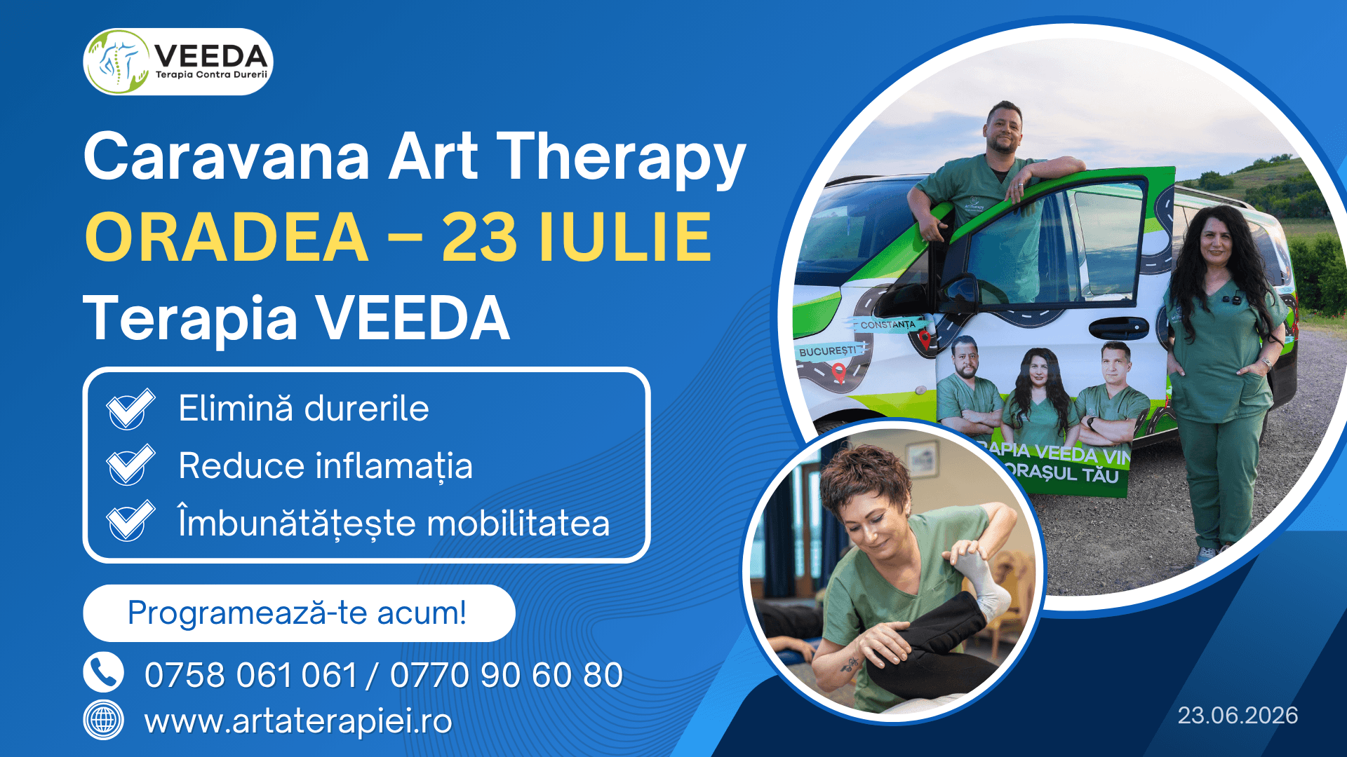 Caravana Art Therapy revine la Oradea pe 23 iulie cu Terapia VEEDA