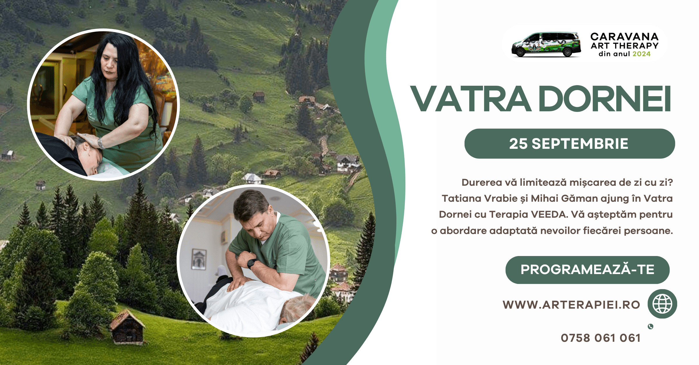 Tatiana Vrabie și Mihai Găman – Terapia VEEDA la Vatra Dornei pe 25 septembrie