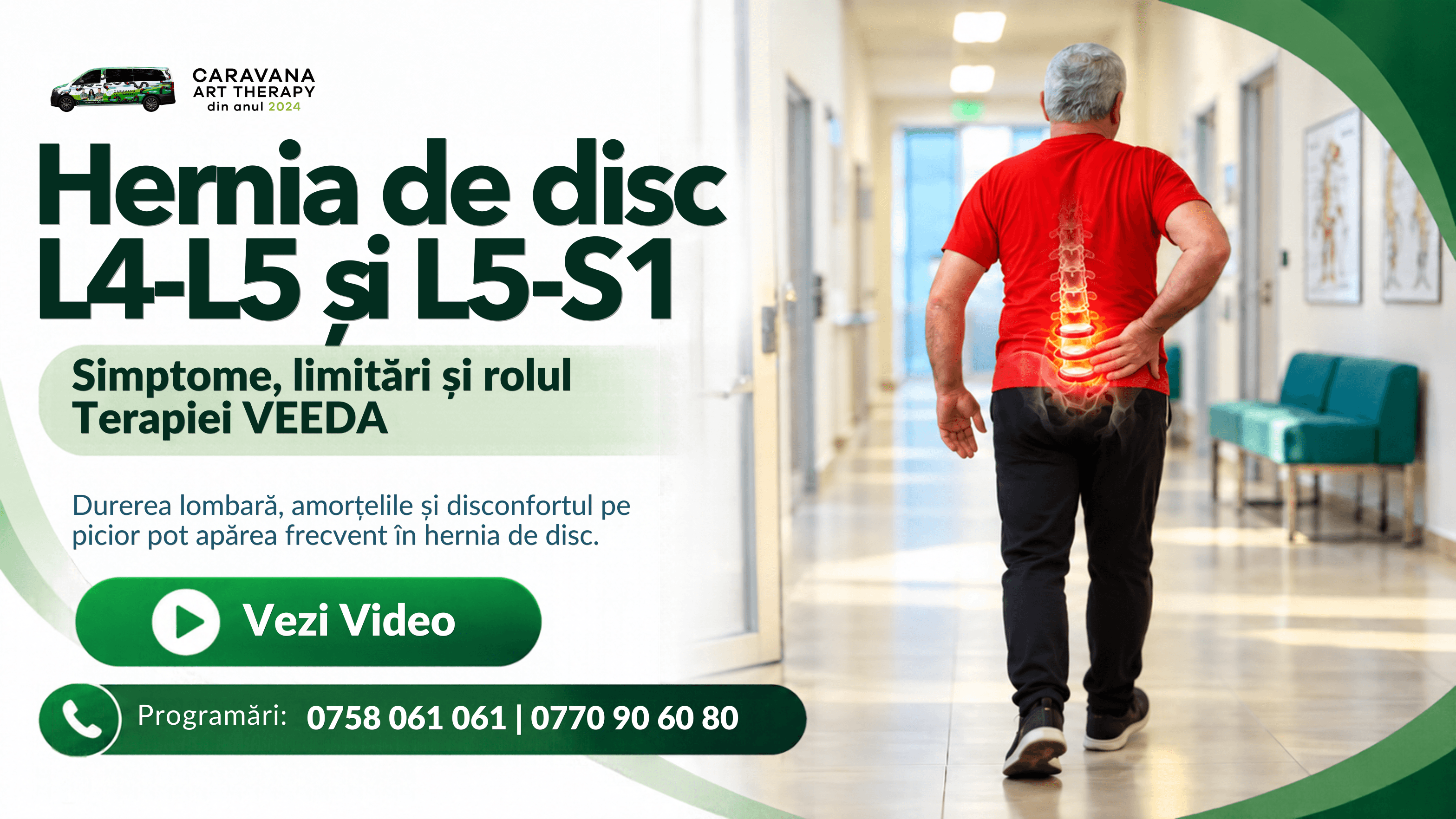 Hernia de disc L4-L5 și L5-S1: simptome, limitări și cum poate ajuta Terapia VEEDA