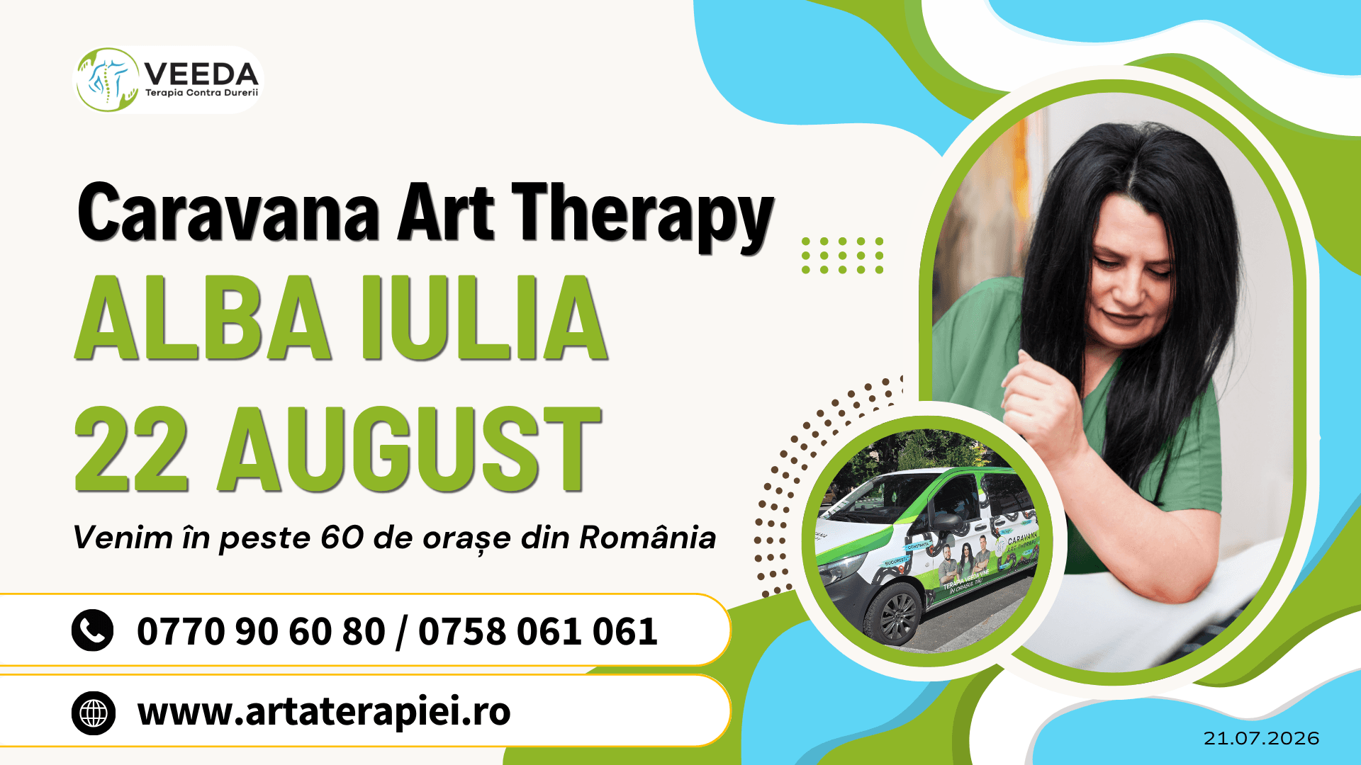 Caravana Art Therapy ajunge în Alba Iulia pe 22 august. Nu lăsa durerea să devină parte din viața ta!