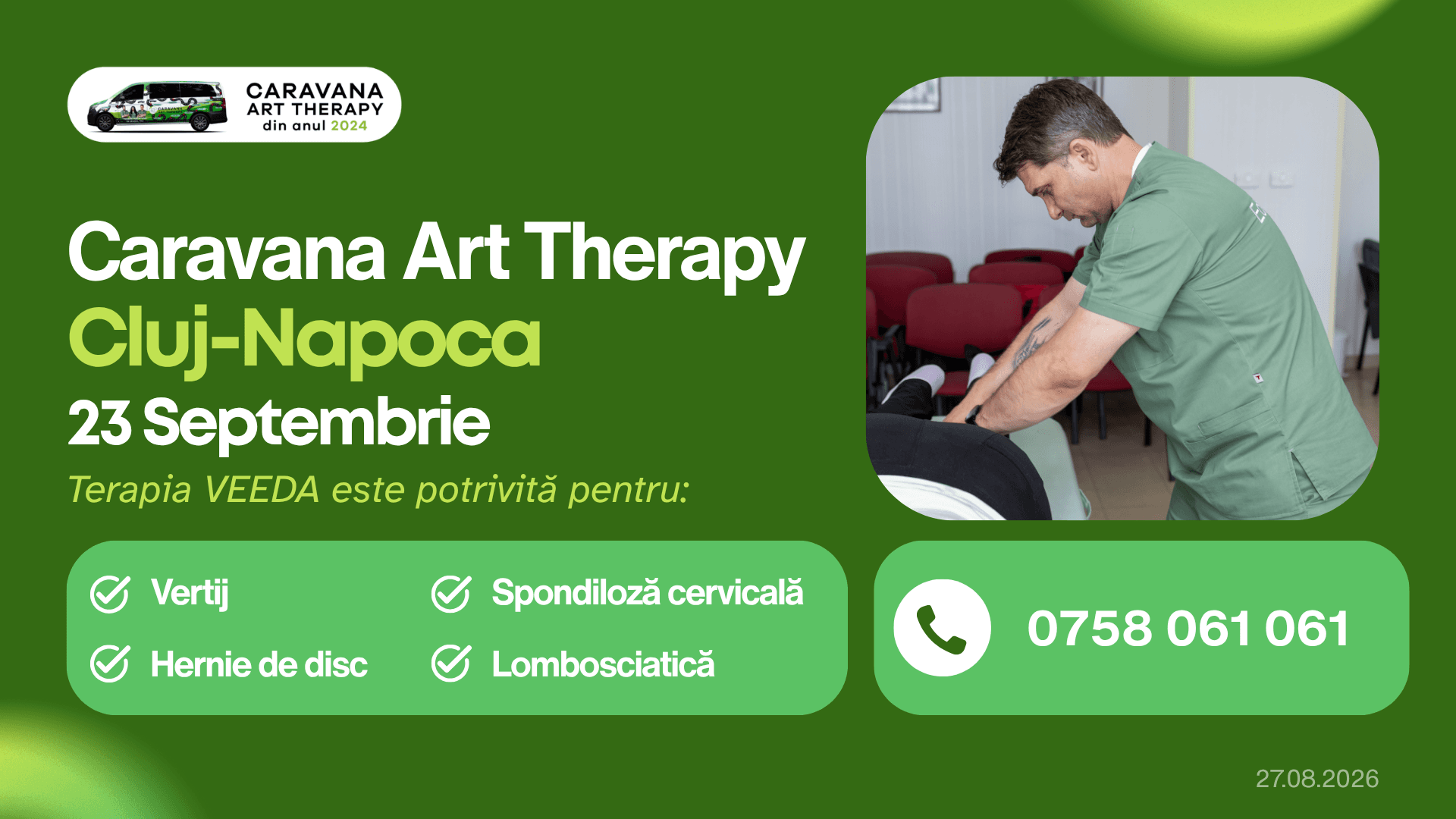 Caravana Art Therapy revine în Cluj-Napoca pe 23 septembrie: ce probleme ne spun cel mai des pacienții că îi aduc la Terapia VEEDA