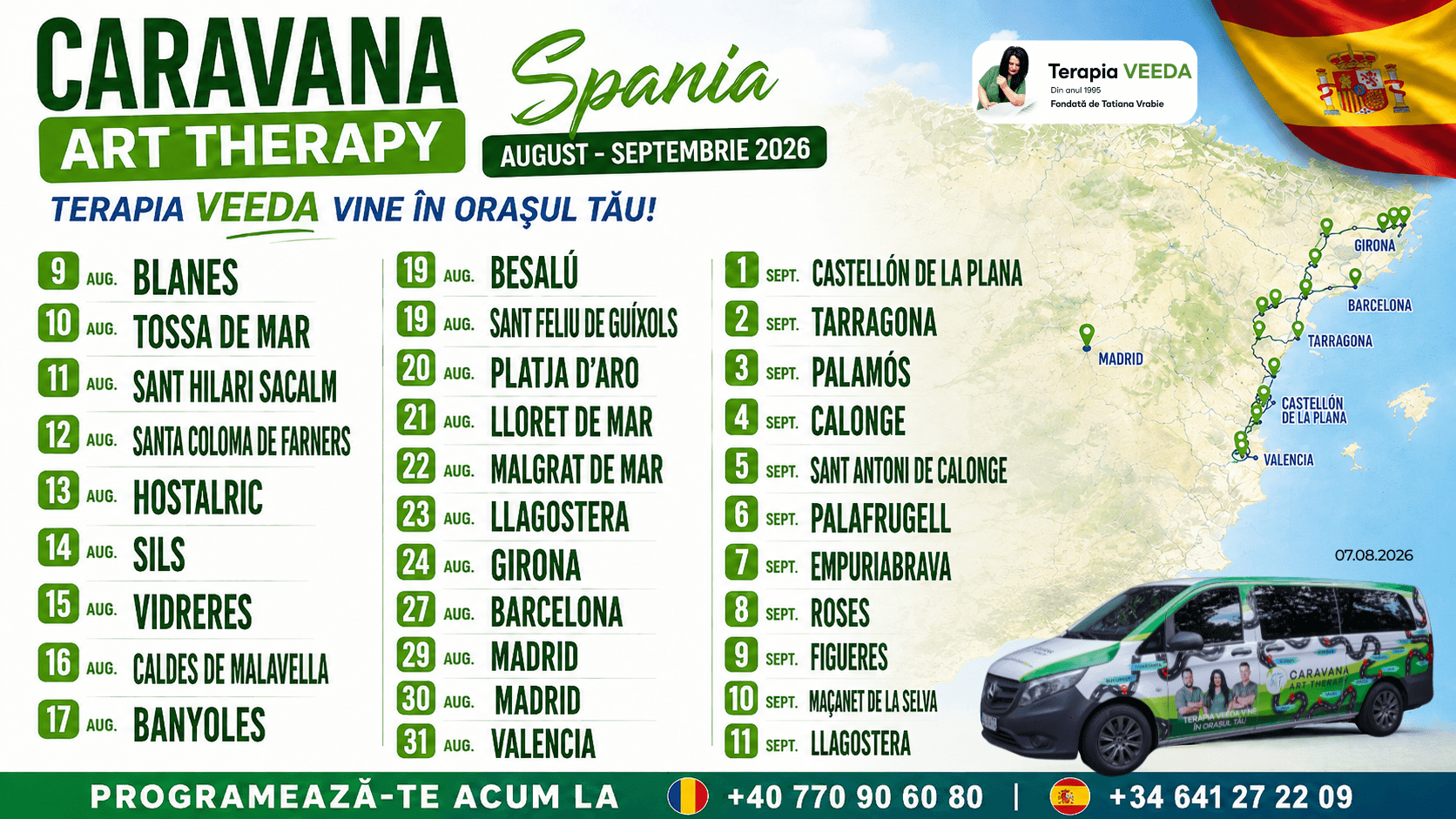 Spania, dincolo de Barcelona și Madrid: Caravana Art Therapy ajunge în zeci de localități în august și septembrie