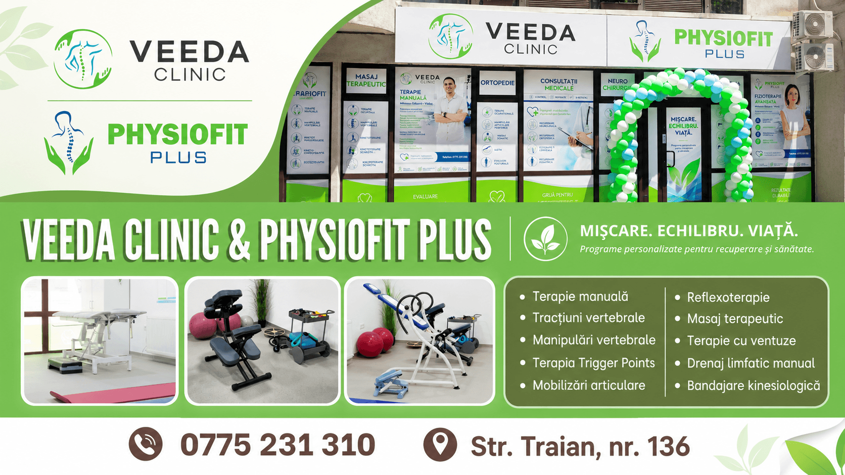 VEEDA Clinic Galați – un nou sediu permanent dedicat recuperării, mobilității și stării de bine