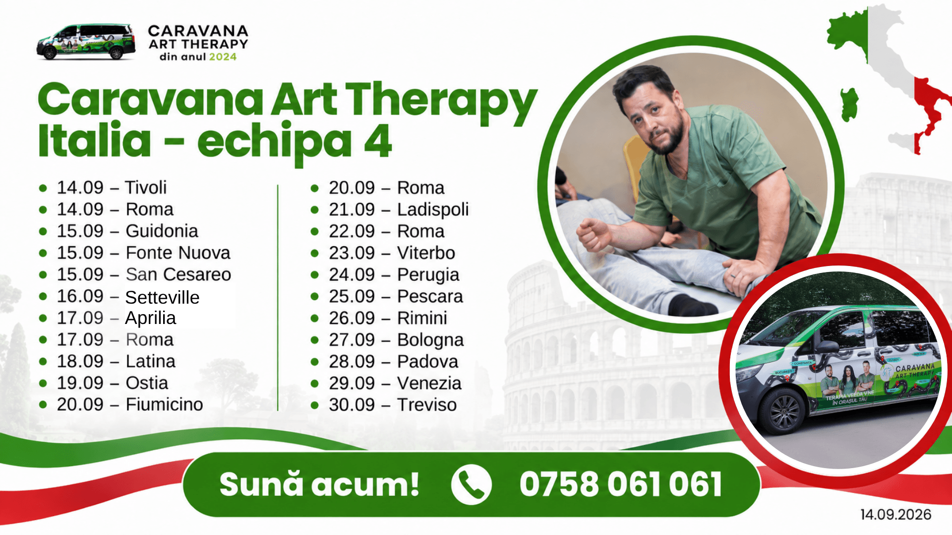 Caravana Art Therapy adaugă noi orașe în Italia până pe 30 septembrie