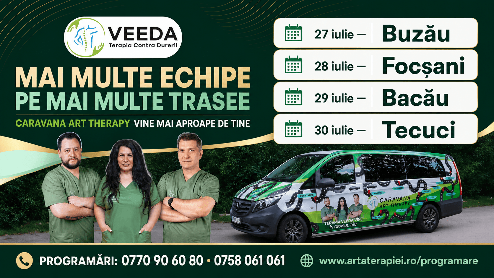 Mai multe echipe, pe mai multe trasee: Caravana Art Therapy ajunge în Buzău, Focșani, Bacău și Tecuci