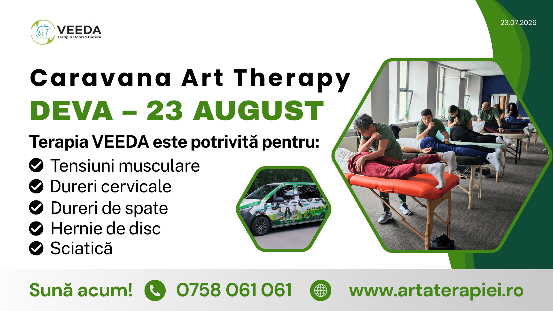 Caravana Art Therapy ajunge în Deva pe 23 august. O zi dedicată celor care vor să se miște din nou cu mai multă ușurință